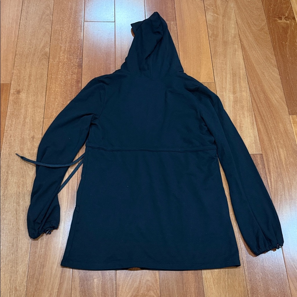 NWOT SPANX Women's Black Spanx Cinch-It Hoodie sweatshirt Size M - Picture 9 of 11